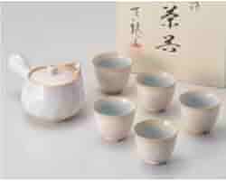 Amazon | 萩焼 天龍窯 ガラス釉 ソライロ 茶器揃 茶こし網付